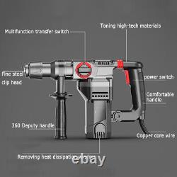 1200W Heavy Duty Electric Rotary Hammer Drill with Bits Set in Case 220V