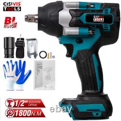 1800Nm Cordless Electric Impact Wrench Drill 1/2 Gun Ratchet Driver