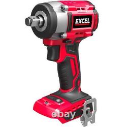 18V 350Nm Cordless Brushless 1/2 Impact Wrench Drill 2 x 2.0Ah Battery Charger