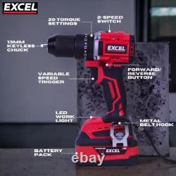 18V Cordless Brushless Combi Drill Driver with 1 x 4.0Ah Battery Charger & Bag