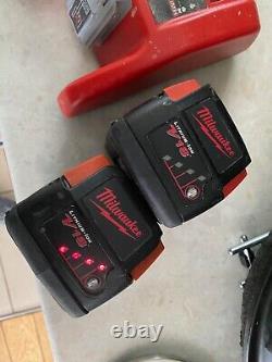 2 x Milwaukee V18 Cordless Heavy Duty Drill, Carry Cases, 3 x battery, charger