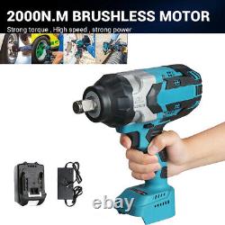 2000N. M Brushless Electric Impact Wrench 3/4 Cordless Drill Gun Wheel nut 18V