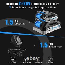 20V Li-Ion Cordless Drill Brushless 2 Speed 2 Battery Power Tool with Bits Set