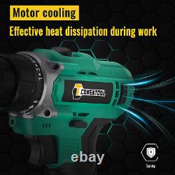 21V 520 Nm Impact Wrench +45Nm Cordless Drill Combo 4×Batteries + Charger + Case