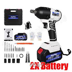 21V Brushless Impact Wrench Driver Cordless Li-Ion Battery 1/2 420NM + Case UK