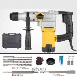 220V Hammer Drill Heavy Duty Corded Electric Impact Driver with Bits Set in Case