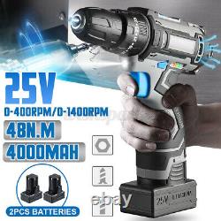 25V 4000Mah Cordless Drill Screwdriver Wireless Power Driver 2Li-Ion