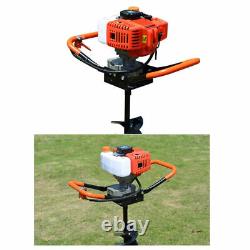 52CC Heavy Duty Petrol Earth Auger Fence Post Hole Borer Ground Drill 3 Bits