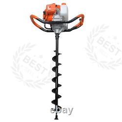 52CC Petrol Earth Auger Post Hole Borer Ground Drill Digger with 3 Bits 4 6 8