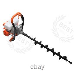 52CC Petrol Earth Auger Post Hole Borer Ground Drill Digger with 3 Bits 4 6 8