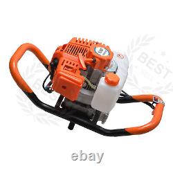 52CC Petrol Earth Auger Post Hole Borer Ground Drill Digger with 3 Bits 4 6 8