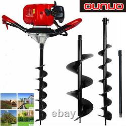 52cc Petrol Earth Auger Fence Post Hole Borer Ground 3 Drill Bits & Extensions