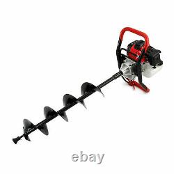 52cc Petrol Earth Auger Fence Post Hole Borer Ground Drill 3 Bits & Extension