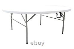 5ft Heavy duty trestle garden bbq Round Centre Folding Table (153cm)