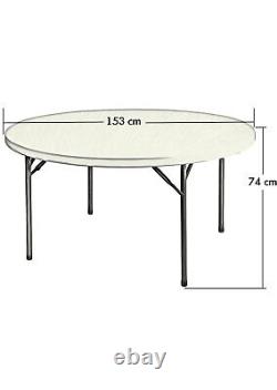 5ft Heavy duty trestle garden bbq Round Centre Folding Table (153cm)