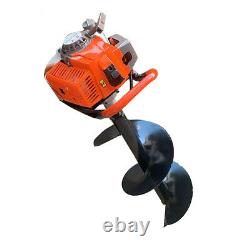 63cc Petrol Earth Auger 3HP Fence Post Hole Borer Ground Drill 11.8 Bit