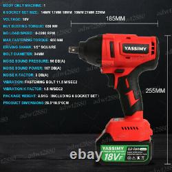 650Nm Cordless Impact Wrench, 1/2 Square Driver, 18V, 5Ah Batteries, Charger UK