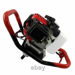 65cc Post Hole Digger Petrol Earth Auger Fence Ground Drill 3 Bits + Extension