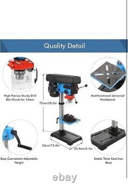 Bench Drill Press New Heavy Duty 550W Rotary 16Mm Pillar 9 Speed Press Drilling