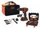 Black + Decker Hammer Drill Cordless Battery Tool Kit Drill Bit Set #5220