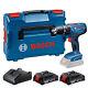 Bosch Gsb 18v-21 18v Combi Drill With 2x 2ah Batteries, Charger & L-boxx