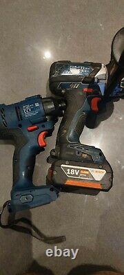 Bosch GSB and GDR 18V Combi Drill & Impact Driver with 5 Ah Battery Twin Pack