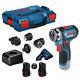 Bosch Gsr 12v-15 Fc Flexiclick Drill Driver Set With 4 Chucks 2x 2.0ah L-boxx