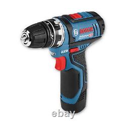 Bosch GSR 12V-15 FC FlexiClick Drill Driver Set With 4 Chucks 2X 2.0Ah L-Boxx