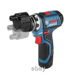 Bosch GSR 12V-15 FC FlexiClick Drill Driver Set With 4 Chucks 2X 2.0Ah L-Boxx