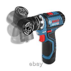 Bosch GSR 12V-15 FC FlexiClick Drill Driver Set With 4 Chucks 2X 2.0Ah L-Boxx