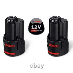 Bosch GSR 12V-15 FC FlexiClick Drill Driver Set With 4 Chucks 2X 2.0Ah L-Boxx