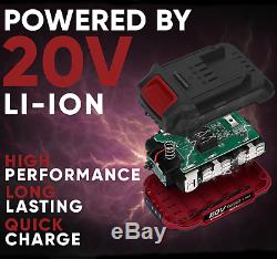 Cordless 20v Li Ion Hammer Drill & Impact Driver 2 x 4Ah Batteries Fast Charger