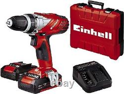 Cordless Drill 18 Volt Case 2 Batteries & Charger Kit Einhell TE-CD 18 Li NEW