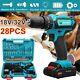Cordless Drill Electric 3 In 1 Impact Screwdriver Hammer Led Ergonomic Grip