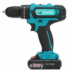 Cordless Drill Electric 3 In 1 Impact Screwdriver Hammer LED Ergonomic Grip
