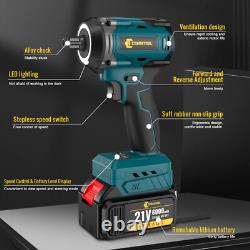 Cordless Electric Cordless Drill + Impact Wrench Driver Combi Drill 2Batteries