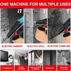 Cordless Hammer Drill SDS Rotary Electric Impact Hammer Heavy Duty + 2 Batteries