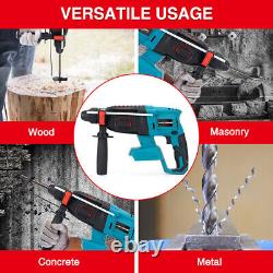 Cordless Hammer Drill SDS Rotary Electric Impact Hammer Heavy Duty + 2 Batteries