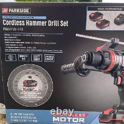 Cordless Hammer Drill Set 2 Batteries & Charger, 60 Piece Accessory Set & Case