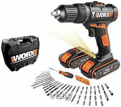 Cordless Hammer Drill with 50 pieces WORX 18v 20v set