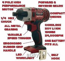 Cordless Impact Driver Drill with 20V 4Ah Lithium Battery & Lumberjack Charger