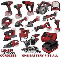 Cordless Impact Driver Drill with 20V 4Ah Lithium Battery & Lumberjack Charger