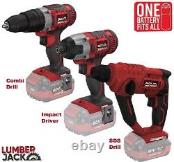 Cordless Impact Driver Drill with 20V 4Ah Lithium Battery & Lumberjack Charger