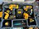 Dewalt 10.8v Cordless Twin Drill Kit Inc Torch & Usb Charger With 4 Batteries