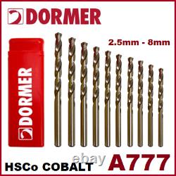 DORMER Cobalt Heavy Duty A777 HSco Jobber Twist Drill Bits Bronzed (Metric)