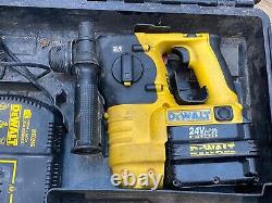 DeWalt DC223 24V Cordless Hammer Drill+ Case + Charger + 3 Batteries & charger