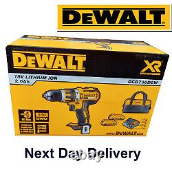DeWalt DCD795D2W 18V XR Brushless Compact Combi Drill Driver 2 x 2.0Ah New