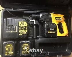 DeWalt DW005 Cordless 24V 3 in 1 Heavy Duty SDS + Chisel Drill, 3 Good Batteries