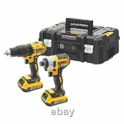 DeWalt XR 18V 2.0Ah Li-ion Cordless Combi Drill & Impact Driver Set Twin Pack