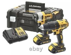 DeWalt XR 18V 2 X 1.5Ah Li-ion Cordless Combi Drill & Impact Driver Set Twin R1